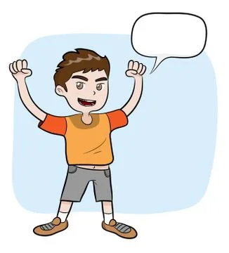 Healthy Boy With Text Stock Illustration