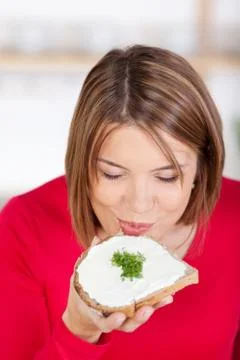 Healthy bread with cress Stock Photos