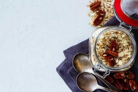 Healthy breakfast background Stock Photos