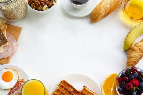 Healthy breakfast background 스톡 사진