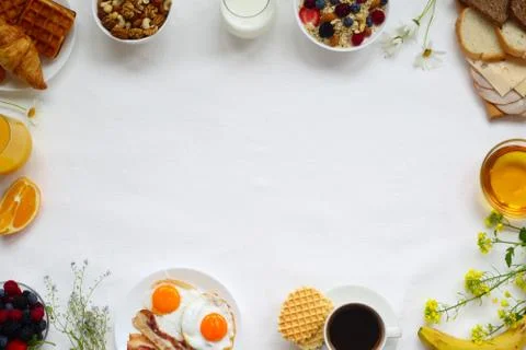 Healthy breakfast background 库存照片