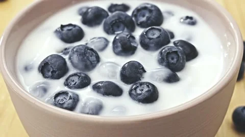 Healthy breakfast with blueberry Stock Footage 246655385