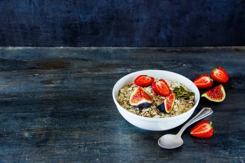 Healthy breakfast composition Stock Photos