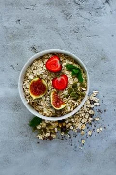Healthy breakfast composition Stock Photos
