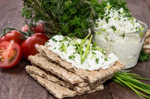 Healthy breakfast with crispbread Fotos Stock