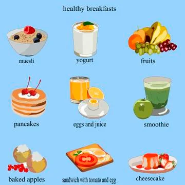 Healthy breakfast. Stock Illustration