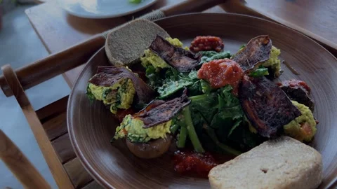 A healthy breakfast of "Scrambled eggs" Stock Footage 278408158