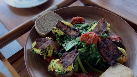 A healthy breakfast of "Scrambled eggs" Stockbeeldmateriaal 278408159