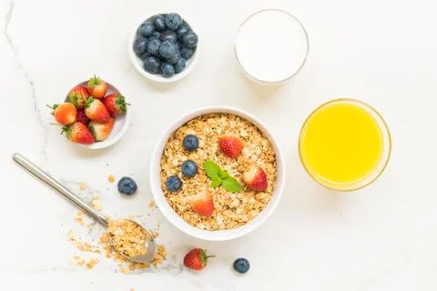 Healthy Breakfast set Stock Photos