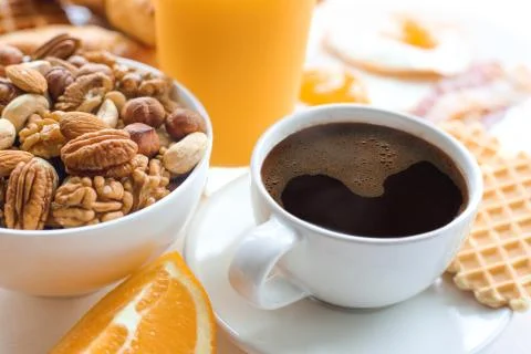 Healthy breakfast set Stock Photos
