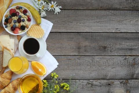 Healthy breakfast on table Stock-Fotos