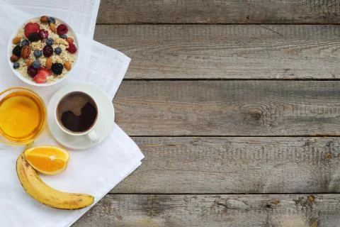 Healthy breakfast on table Stock Photos