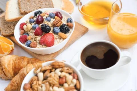 Healthy breakfast on table Stock Photos