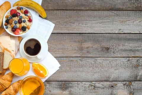 Healthy breakfast on table 库存照片