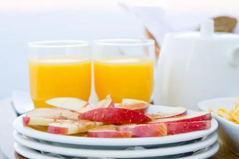 Healthy breakfast for two Stock Photos