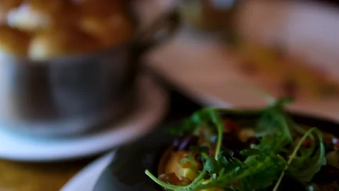 Healthy breakfast until plate become empty. Unrecognizable person eating Stock Footage 303857133
