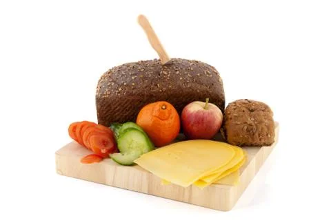 Healthy brown bread with cheese Foto stock