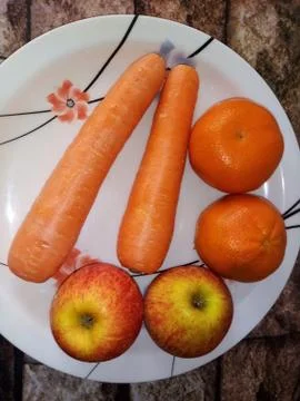 Healthy carrot juice fruits Stock Photos