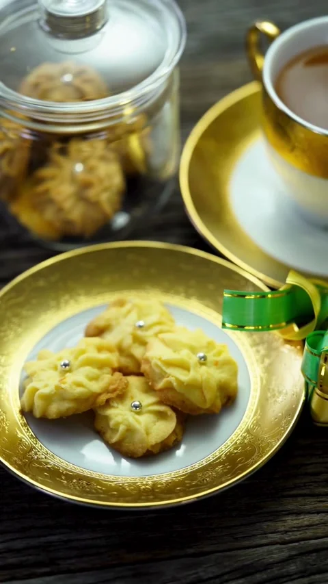 Healthy Cookie Food Tea Eid Ramadan Nutrition Quality Stock Footage 331763196