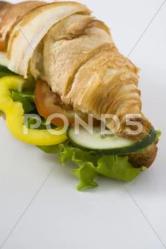 Healthy croissant sandwich Stock Photos