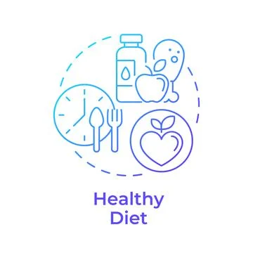 Healthy diet blue gradient concept icon Stock Illustration