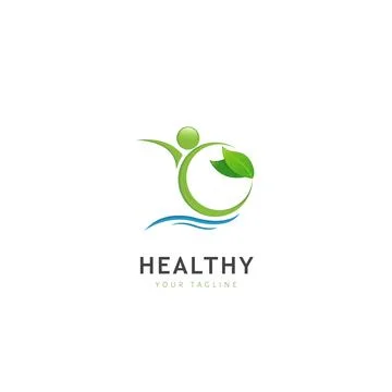 Healthy Diet Vector Logo Design Template Flat Style Design Stock Illustration