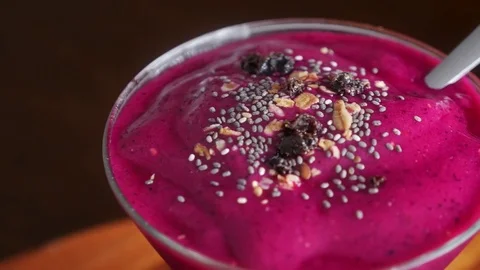 Healthy dragon fruit smoothie Stock Footage 71836943