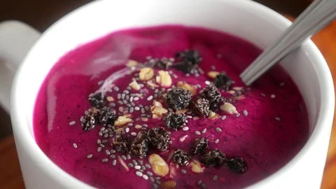 Healthy dragon fruit smoothie Stock Footage 71837262