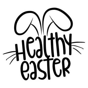 Healthy Easter - Lettering poster with text for self quarantine Easter Illustrazione stock