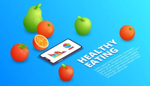 Healthy eating application vector illustration Stock Illustration