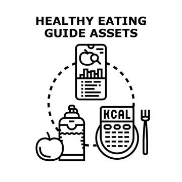 Healthy eating guide assets concept illustration for diet planning Stock Illustration