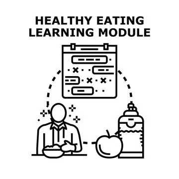 Healthy eating learning module concept illustration Stock Illustration