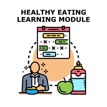Healthy eating learning module concept illustration Stockillustratie