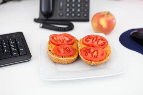 Healthy eating at work Stock Photos
