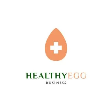 Healthy Egg Icon Logo Design Template Stock Illustration