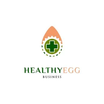 Healthy Egg Icon Logo Design Template Stock Illustration