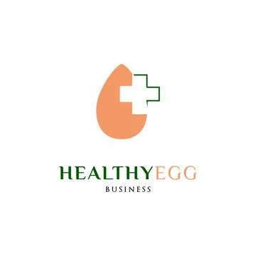 Healthy Egg Icon Logo Design Template Stock Illustration