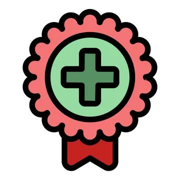 Healthy emblem icon vector flat Stock Illustration
