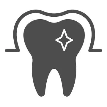 Healthy enamel solid icon. Growing young tooth, dental safety symbol, glyph Stock Illustration