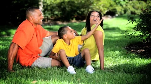 Healthy Ethnic Family Spending Time Outdoors Stock Footage