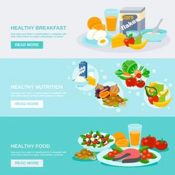 Healthy Food Banner Stock Illustration