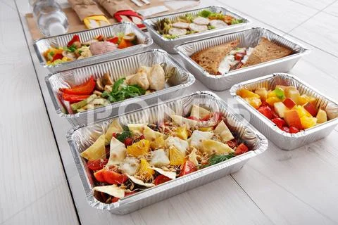 Healthy Food In Boxes, Diet Concept