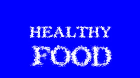 Healthy Food cloud text effect blue isolated background Stock-Footage 139636591