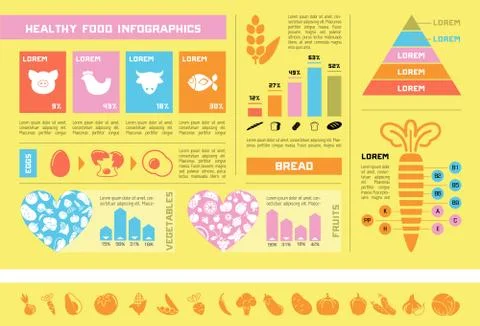 Healthy Food Infographic Template. Stock Illustration
