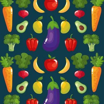 Healthy food pattern 스톡 일러스트