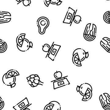 Healthy Food Seamless Pattern Stock Illustration