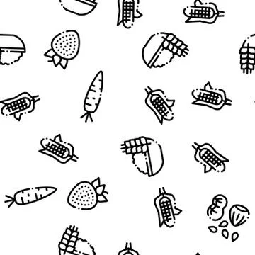 Healthy Food Seamless Pattern Stock Illustration