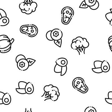 Healthy Food Seamless Pattern Stock Illustration