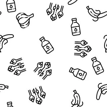 Healthy Food Seamless Pattern Stock Illustration