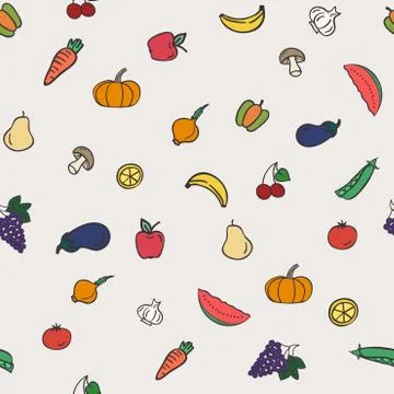 Healthy Food seamless pattern. Stock Illustration